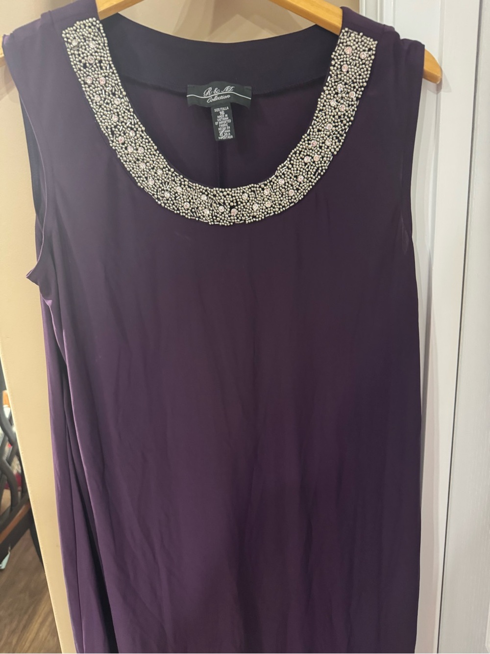 sleeveless plum-colored dress by R&M Richards Collection (CL-4)